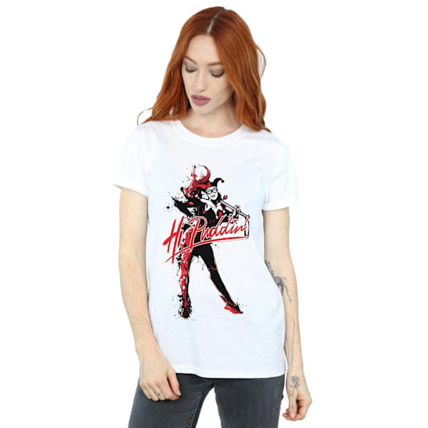 DC Comics Dam/Damer Harley Quinn Hi Puddin Bomull Boyfriend White 4XL