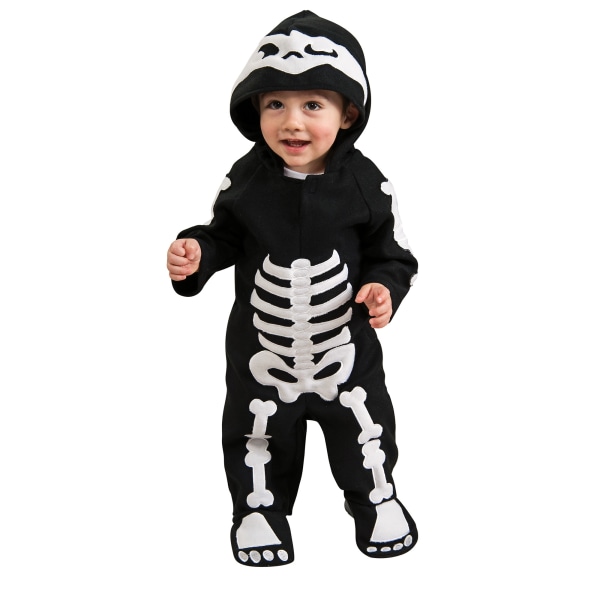 Bristol Novelty Boys Skeleton Allt-i-ett Halloween kostym Infa Black/White Infant