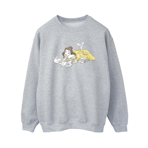 Disney Dam/Kvinnor Skönheten och Odjuret Belle Läsning Sweatshirt Sports Grey M