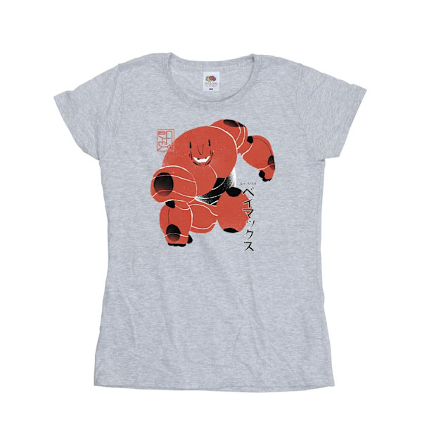 Disney Dam/Kvinnor Big Hero 6 Baymax Suite Pose Bomull T-Shir Sports Grey M