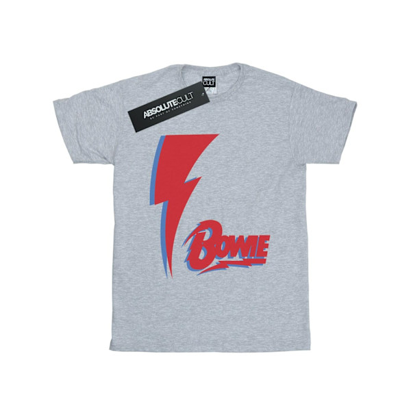 David Bowie Boys Red Bolt T-shirt 12-13 år Sports Grey Sports Grey 12-13 Years