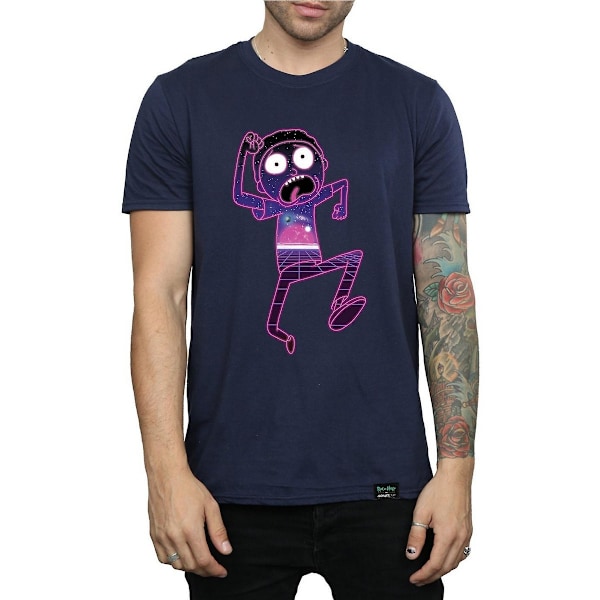 Rick And Morty Herr Multiverse Run Bomull T-shirt S Svart Black S