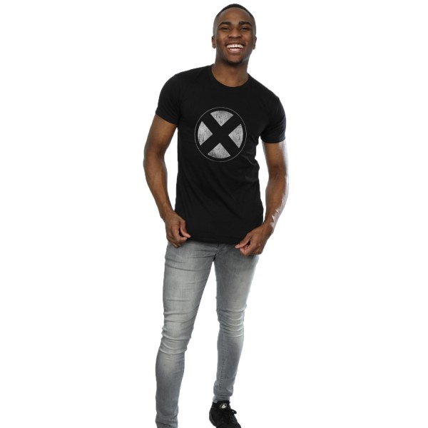 X-Men Män Distressed Emblem bomull T-shirt 3XL svart Black 3XL