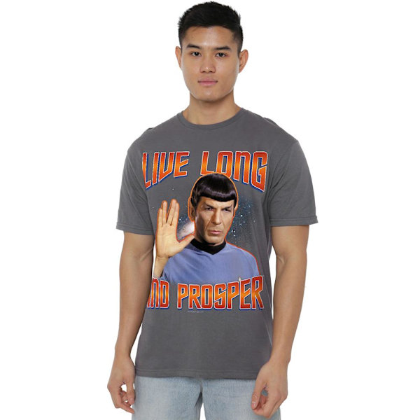 Star Trek: The Original Series Herr Live Long and Prosper Spock Charcoal XL