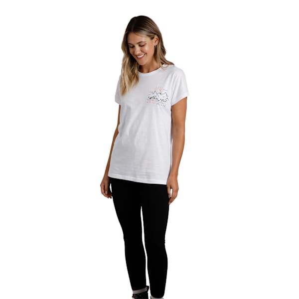 Weird Fish Womens/Ladies Wander Graphic Print Slub Organic T-Sh White 22 UK