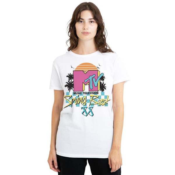 MTV Unisex Vuxen Spring Break Schackrutig T-shirt M Vit White M