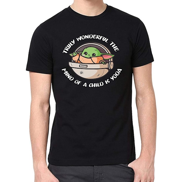 Star Wars: The Mandalorian T-shirt för män med Baby Yoda, M, svart Black M