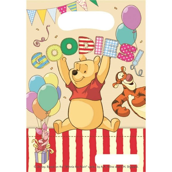 Winnie the Pooh Alphabet Party Bags (6-pack) One Size Multicolor Multicoloured One Size