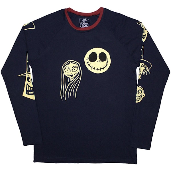 The Nightmare Before Christmas Unisex Vuxen Ansikten Långärmad Navy Blue M