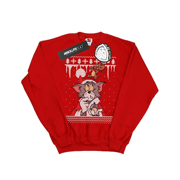 Tom And Jerry Pojkar Jul Fair Isle Sweatshirt 12-13 År R Red 12-13 Years