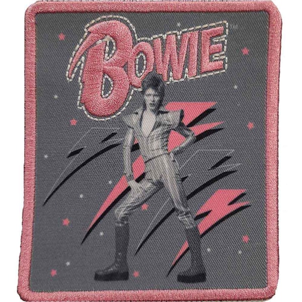 David Bowie Pink Flash Woven Logo Patch One Size Grå/Rosa Grey/Pink One Size