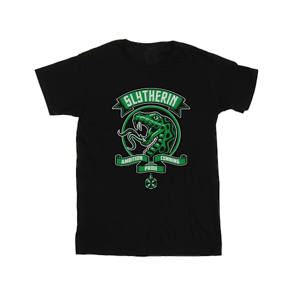 Harry Potter Boys Slytherin Toon Crest T-shirt 12-13 år Svart Black 12-13 Years