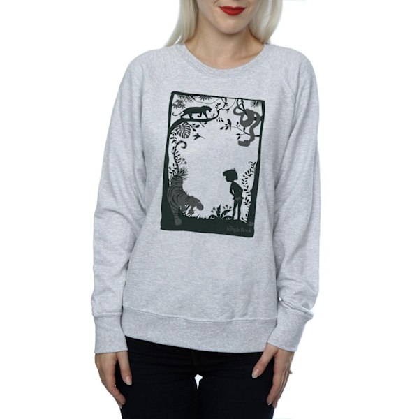 Disney Dam/Damer The Jungle Book Silhouette Poster Sweatshirt M Heather Grey Heather Grey M