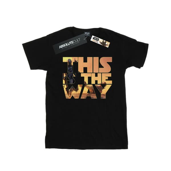 Star Wars Dam/Dam The Mandalorian The Way Poster Text Cot Black M