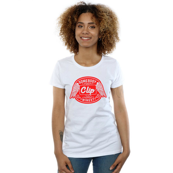 Supernatural Dam/Kvinnor Klipp Dina Vingar Bomull T-Shirt M Vit White M