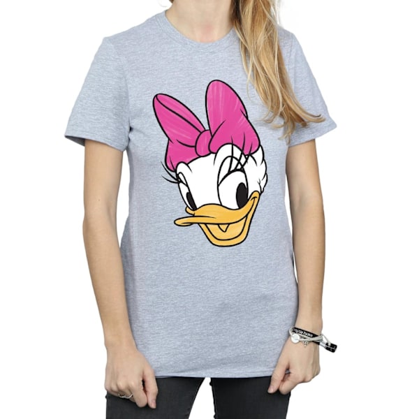 Disney Womens/Ladies Daisy Duck Head Painted Cotton Boyfriend T Sports Grey M