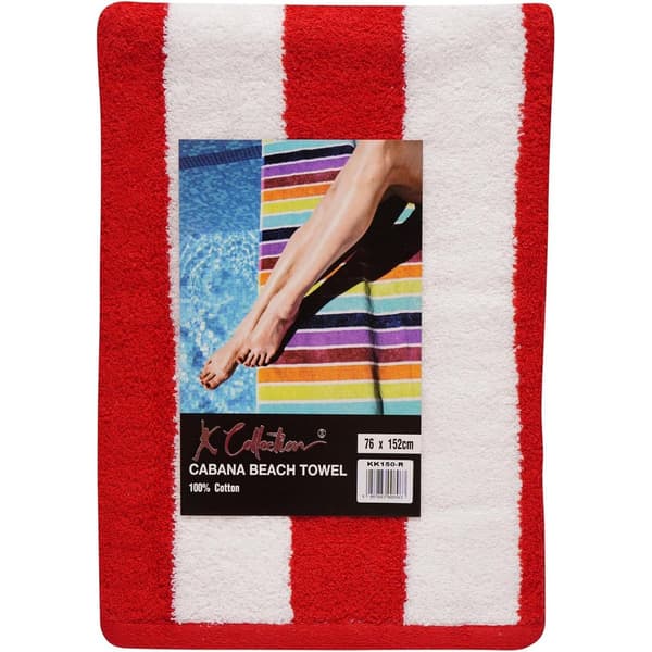 K Collection Randigt Strandhandduk (2-pack) One Size Röd Red One Size