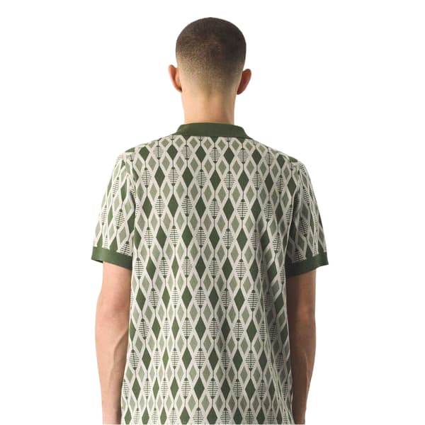 Pretty Green Jacquard Regular Pikétröja för män S Grön Green S