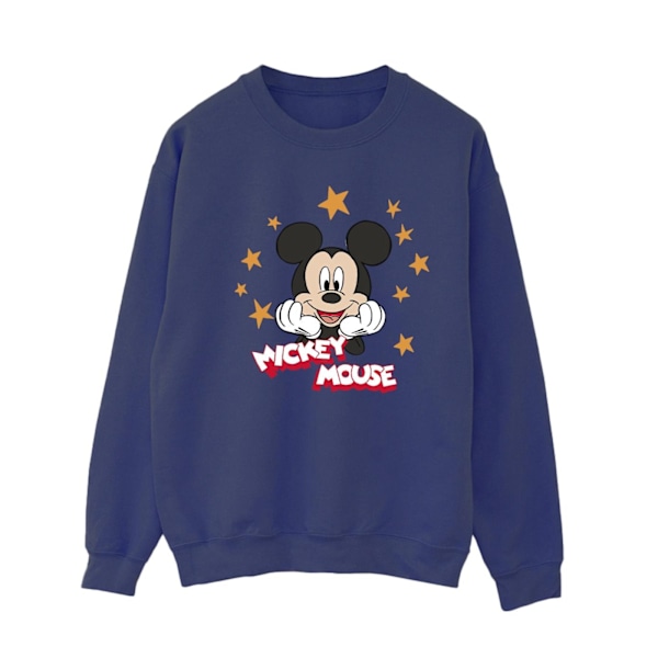 Disney Dam/Kvinnor Mickey Mouse Stjärnor Sweatshirt XXL Marinblå Navy Blue XXL