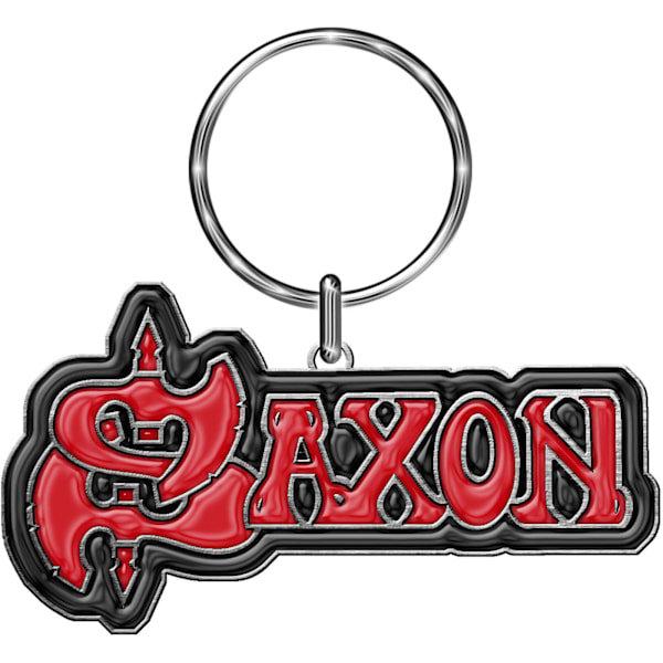 Saxon emaljerad logotyp nyckelring One Size Röd/Svart Red/Black One Size