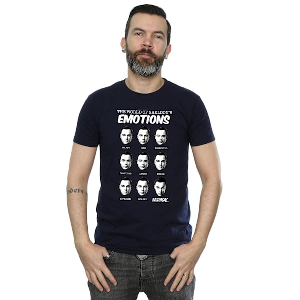 The Big Bang Theory Herr Emotioner Sheldon Bomull T-shirt 3XL Marinblå Navy Blue 3XL