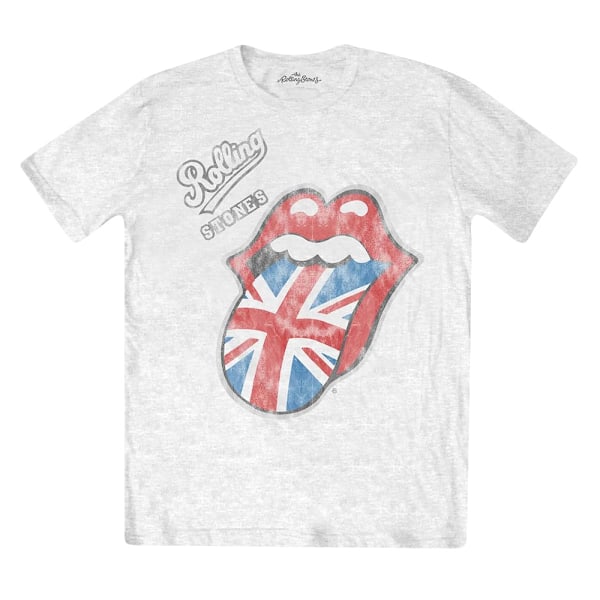 The Rolling Stones Unisex Adult Union Jack Logo T-Shirt M White White M