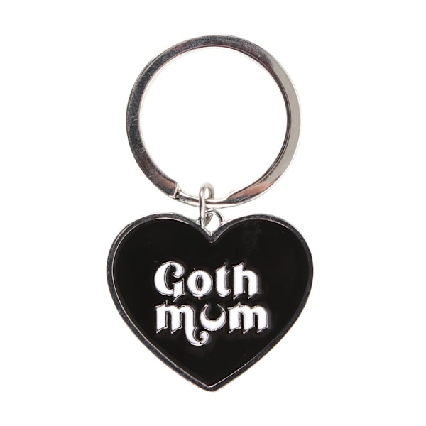 Something Different Goth Mum Hjärtnyckelring En Storlek Svart/Vit Black/White One Size