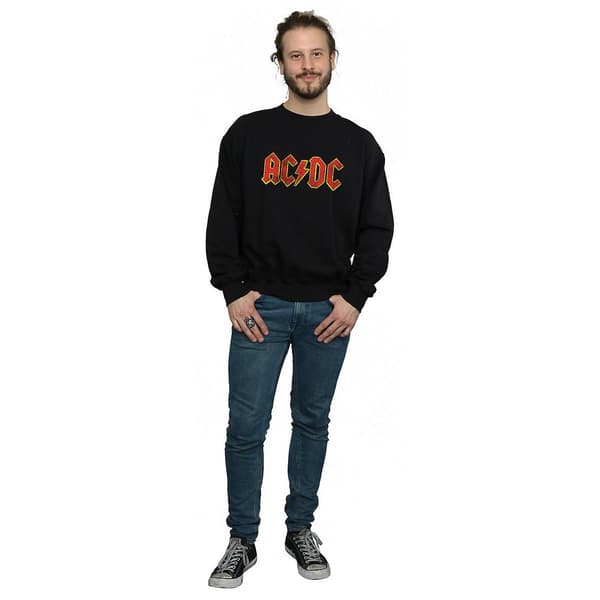 AC/DC Herr Distressed Logo Bomullströja XXL Svart Black XXL