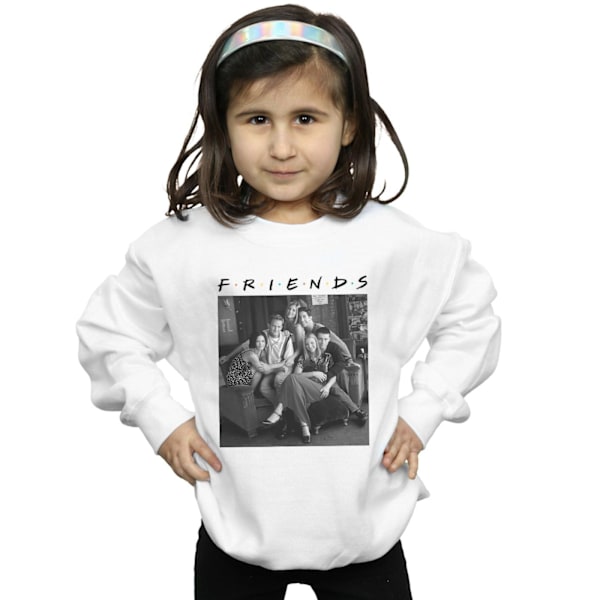 Friends Girls Svartvitt Foto Sweatshirt 5-6 År Vit White 5-6 Years