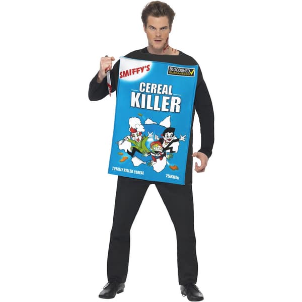 Smiffys Cereal Killer-kostym för män, One Size, Blå Blue One Size