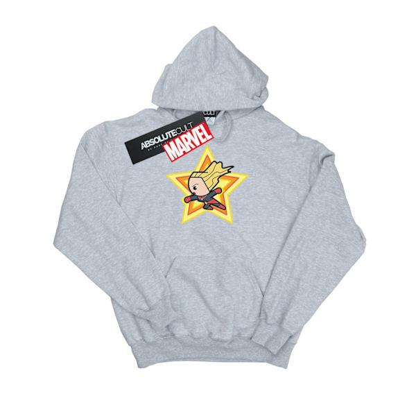 Marvel Dam/Kvinnor Kawaii Captain Marvel Hoodie XL Sports Grå Sports Grey XL