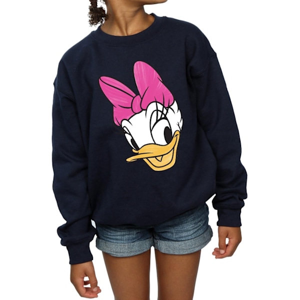 Disney Girls Daisy Duck Head Painted Sweatshirt 5-6 år Marinblå Navy Blue 5-6 Years