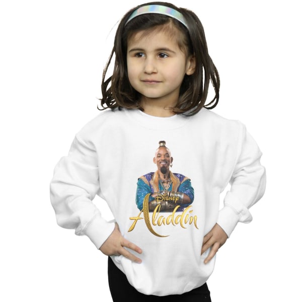 Disney Girls Aladdin Movie Genie Photo Sweatshirt 7-8 år Whi White 7-8 Years