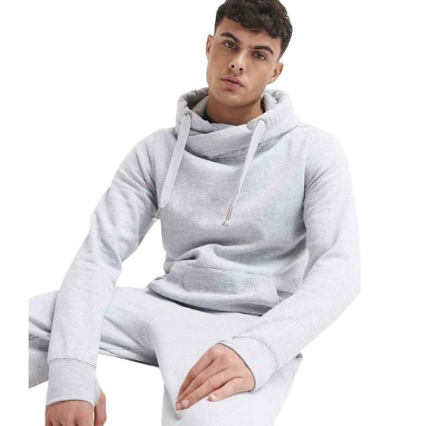 AWDis Unisex Cross Neck Hoodie L Heather Grey Heather Grey L