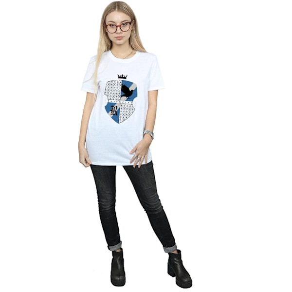 Harry Potter Dam/Kvinnor Ravenclaw Sköld Bomull Boyfriend T- White L