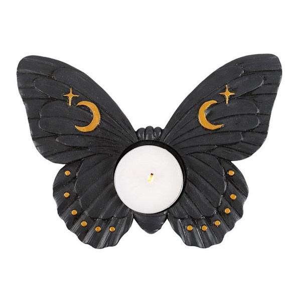 Something Different Moth Tealight Holder One Size Black Black One Size