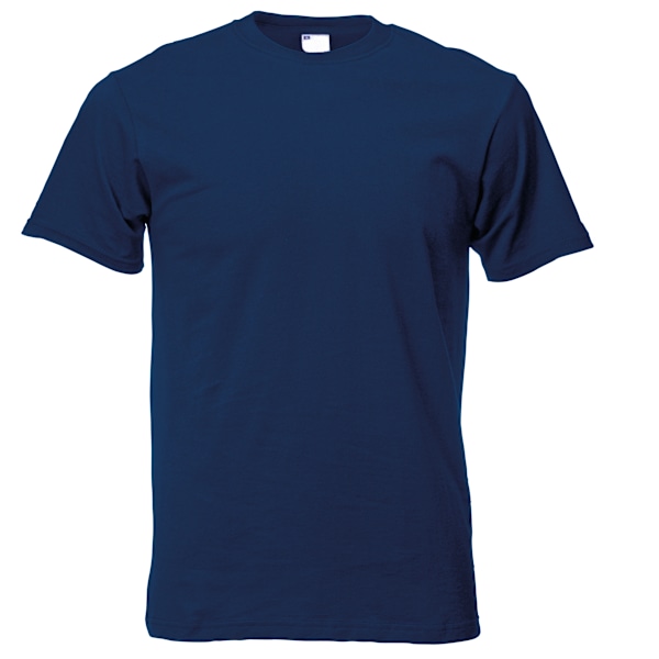 Herr kortärmad casual T-shirt stor marinblå Navy Blue Large