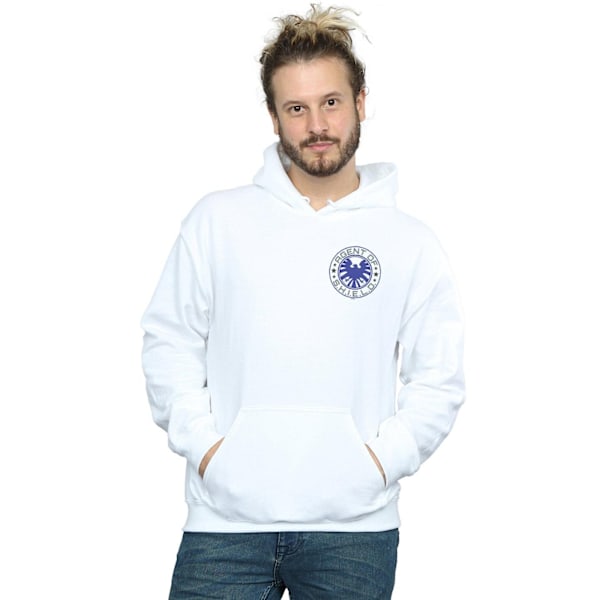 Marvel Mens Agents Of SHIELD Brösttryck Hoodie 4XL Vit White 4XL