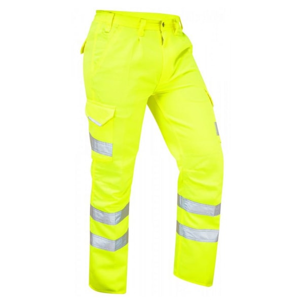 Yoko Hi Vis Polycotton Cargo Byxor Med Knäskyddsficka För Herr Yellow 30R