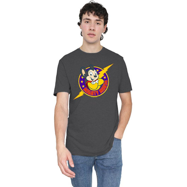 Mighty Mouse Unisex Vuxen Mighty Hero T-Shirt S Kolgrå Charcoal S