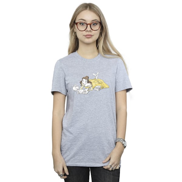 Disney Dam/Kvinnor Skönheten och Odjuret Belle Läsning Bomull Sports Grey XL