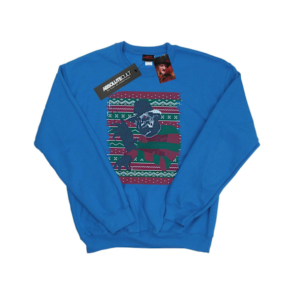 A Nightmare On Elm Street Herr Jul Fair Isle Sweatshirt S Royal Blue S