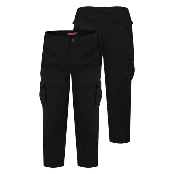 Duke Herr D555 Robert Peached Washed Cargo Trousers 60S Svart Black 60S