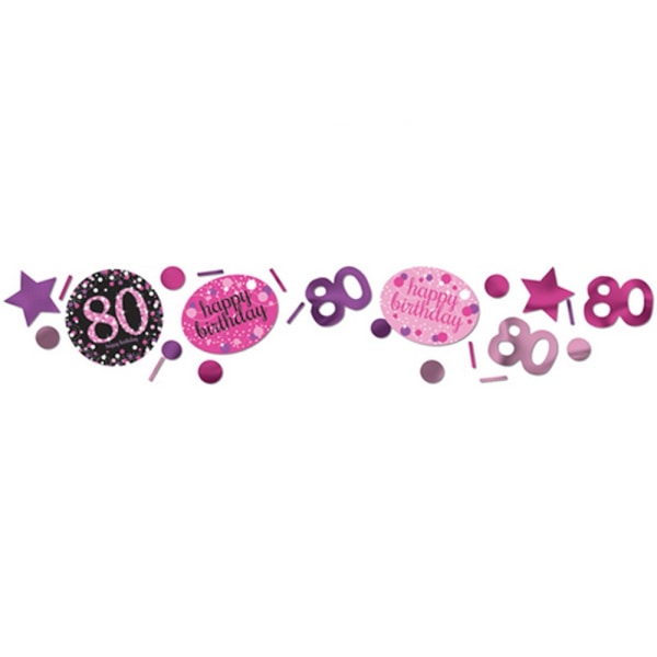 Amscan 1,2 oz rosa 80-årsdag mousserande konfetti 1,2 oz rosa Pink 1.2oz