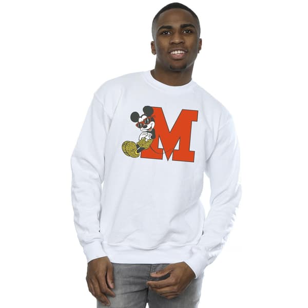 Disney Herr Mickey Mouse Leopard Byxor Sweatshirt M Vit White M