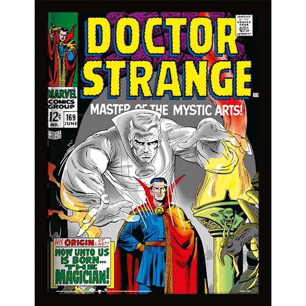 Doctor Strange Comic Cover Inramad Poster 40cm x 30cm Flerfärgad Multicoloured 40cm x 30cm