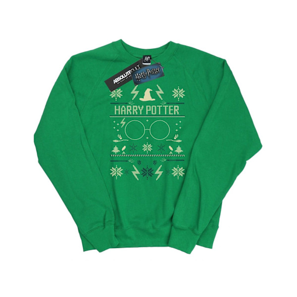 Harry Potter Dam/Damjul Julmönstrad Sweatshirt XL Iris Irish Green XL