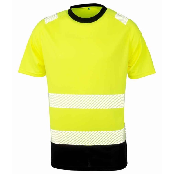 Resultat Äkta återvunnen Säkerhets-T-shirt för män L-XL Fluorescerande Ye Fluorescent Yellow L-XL
