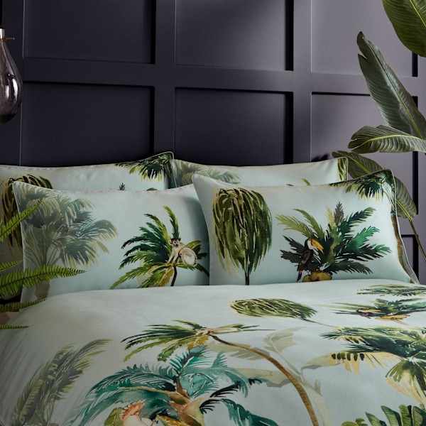 Paoletti Forsteriana Palm Tree Påslakan Set Enkelsäng Multifärgad Multicoloured Single