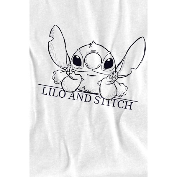 Lilo & Stitch Barn/Barn Relaxed Sketch T-Shirt 12-13 År White 12-13 Years